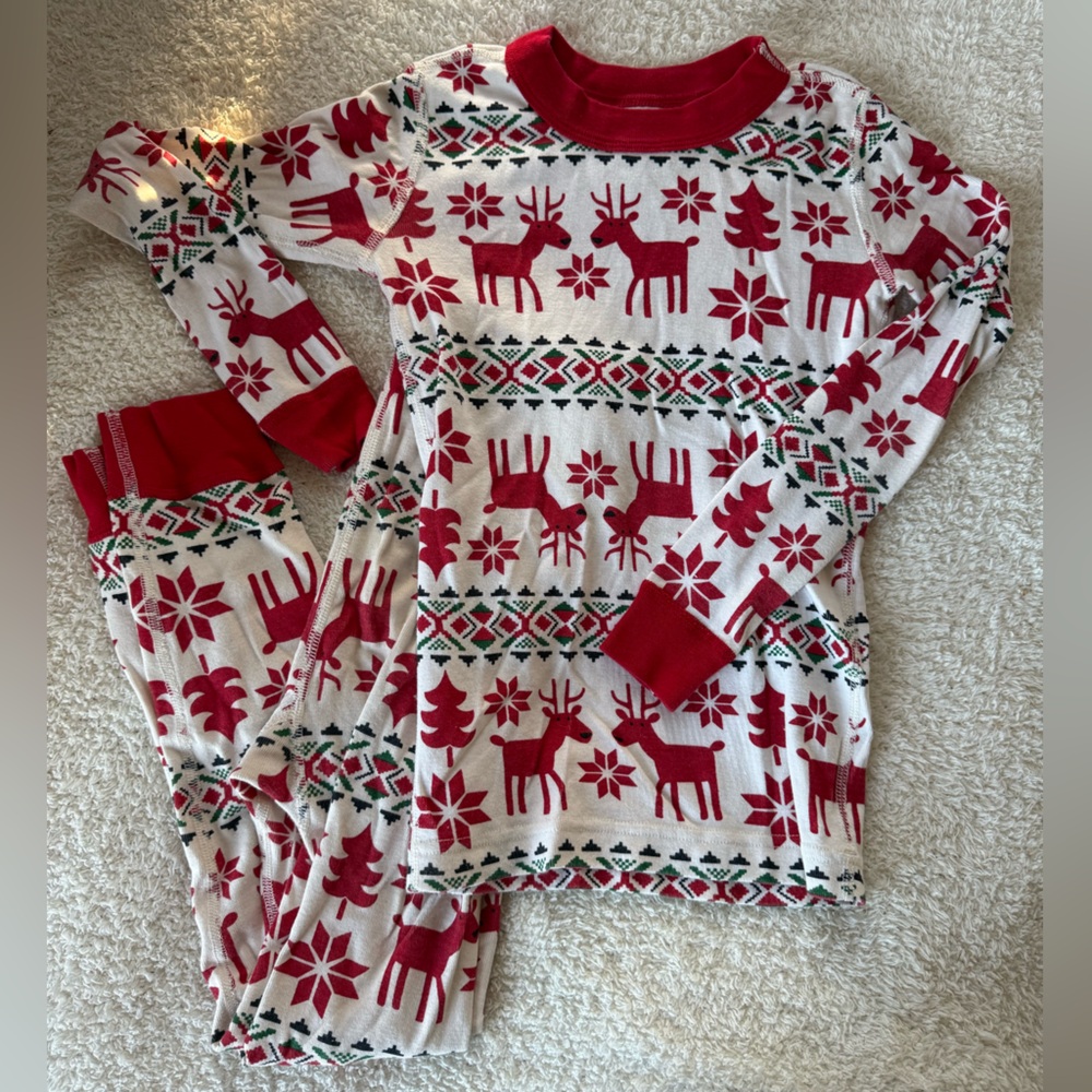 Hanna Andersson Red and White Pajama Top and bottoms